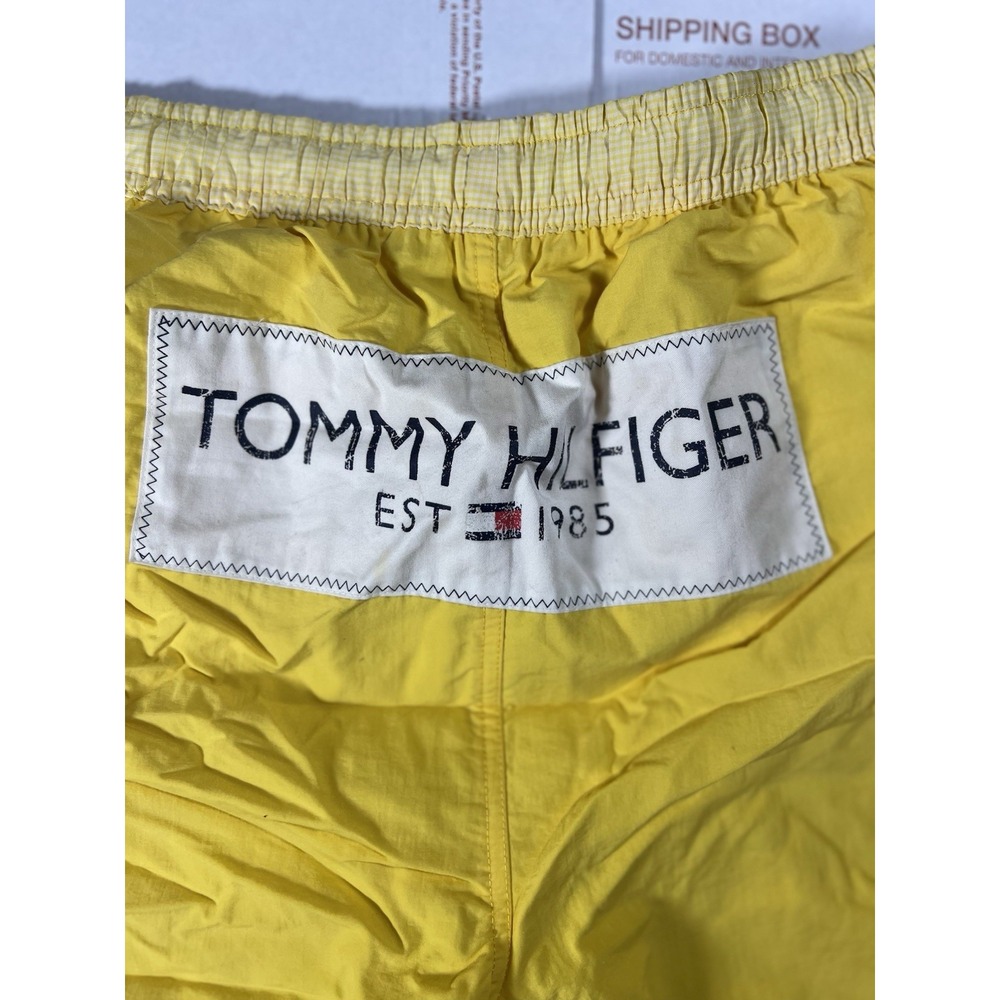 Vintage Y2K Tommy Hilfiger Athletica Mens Yellow Swim Trunks Shorts Size L‎ - Picture 3 of 4
